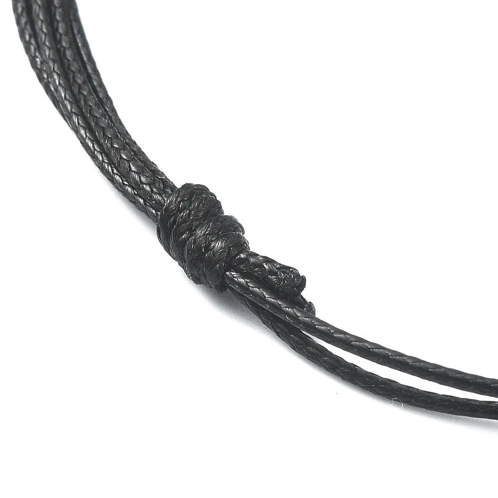 1 Adjustable waxed cord connector for bracelet making
