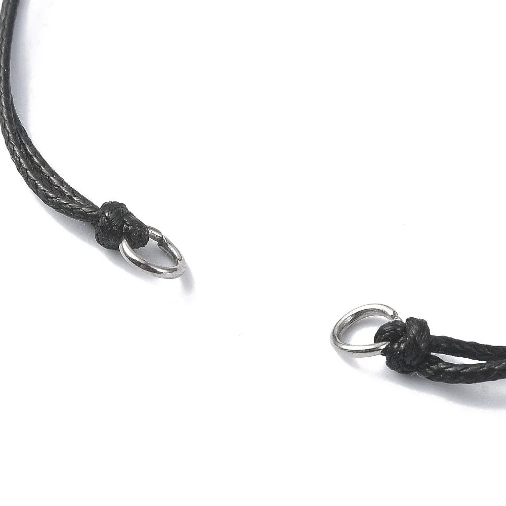 1 Adjustable waxed cord connector for bracelet making