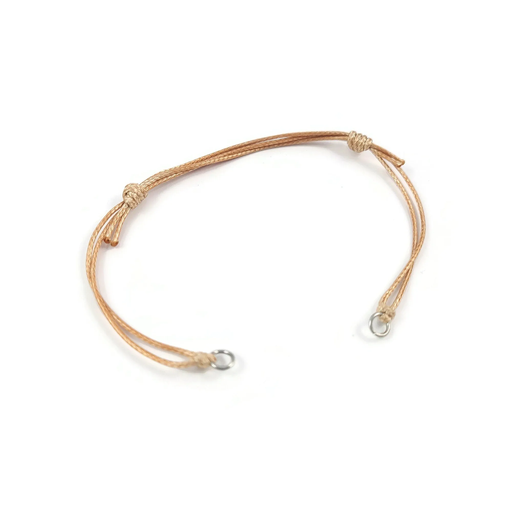 1 Adjustable waxed cord connector for bracelet making