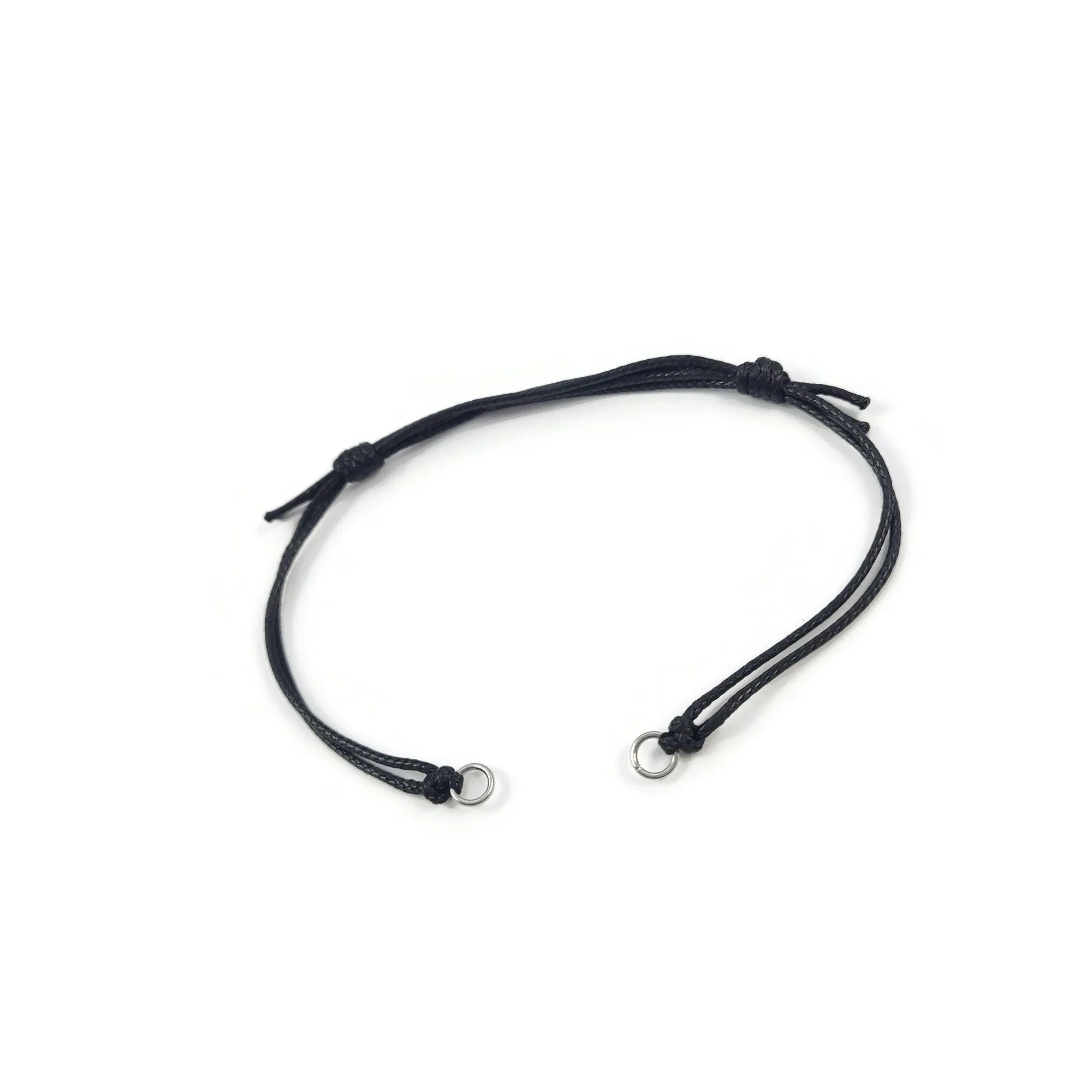 1 Adjustable waxed cord connector for bracelet making