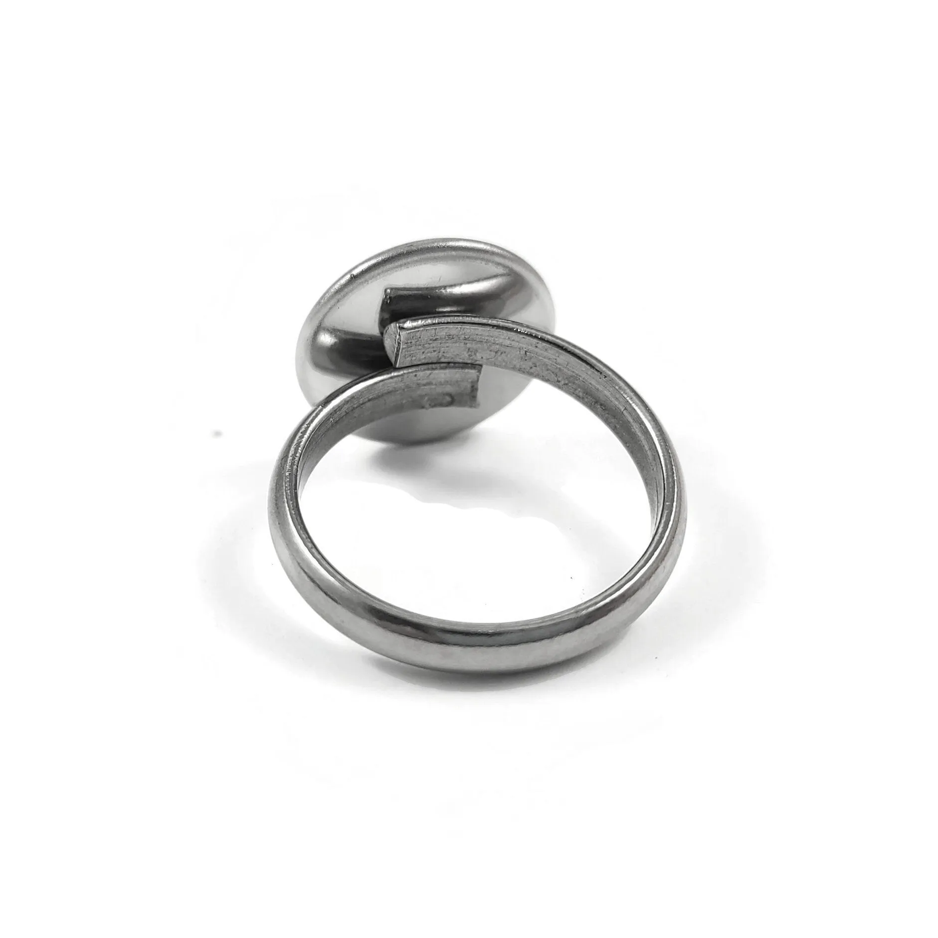 1 Stainless steel adjustable ring cabochon setting (fits 10mm 12mm dia.)
