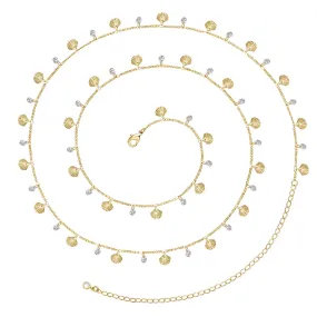 14K Gold Adjustable Sexy Waist Body Chains- Shells & Diamond