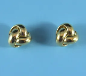 14k Yellow Gold Trinity Knot Stud Earrings (I8489)
