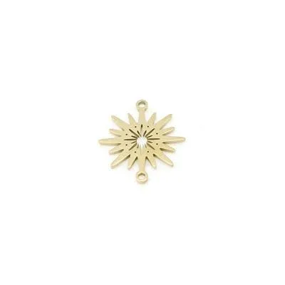 18mm Gold Plated Stainless Steel Sun Burst Connector