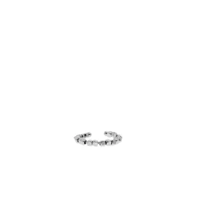 Adjustable Beaded Ring ~ Silver