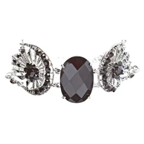 Austrian Crystal Link Bracelet Victorian Black