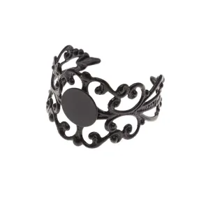 Black Color Coated Brass Glue On Adjustable Ring (1)
