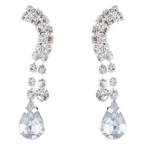 Bridal Jewelry Set Chunky Teardrop Crystal Rhinestone L