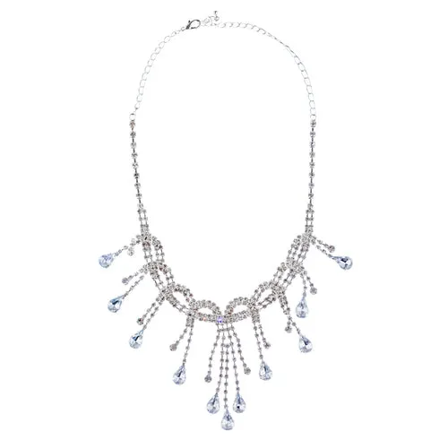 Bridal Jewelry Set Chunky Teardrop Crystal Rhinestone L