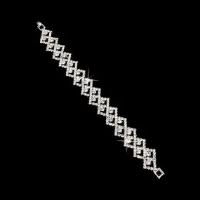 Bridal Wedding Jewelry Crystal Rhinestone Zig Zagged Dazzle Fashion Bracelet