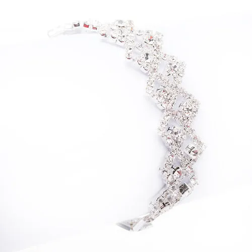Bridal Wedding Jewelry Crystal Rhinestone Zig Zagged Dazzle Fashion Bracelet
