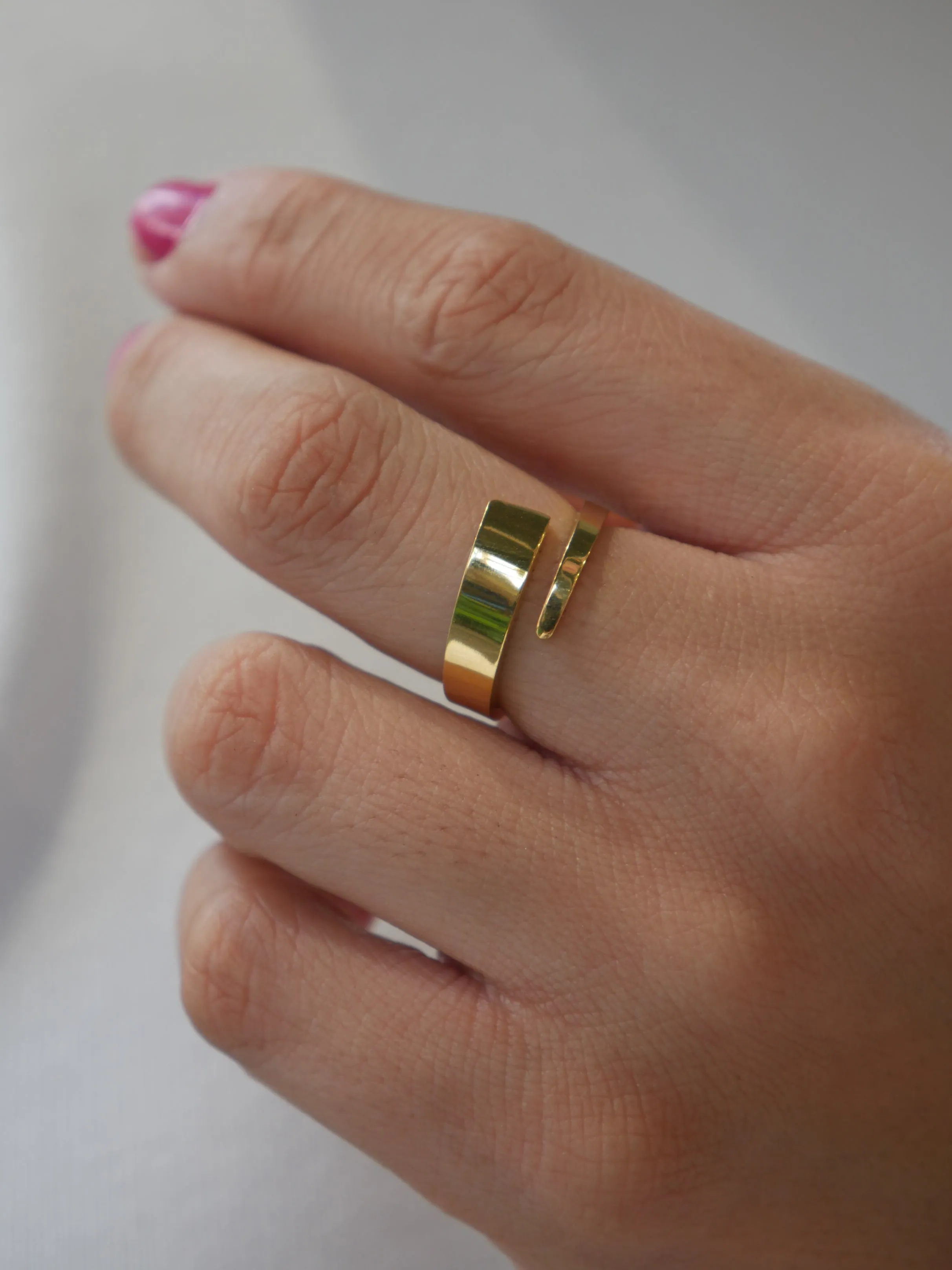 Cashmere Doll Adjustable Ring, Stainless Steel 18K Gold Plated Golden Art Adjustable Unisex Ring