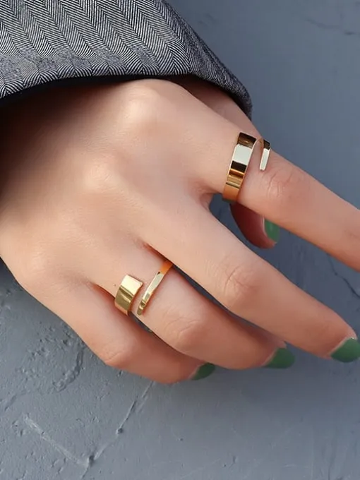 Cashmere Doll Adjustable Ring, Stainless Steel 18K Gold Plated Golden Art Adjustable Unisex Ring