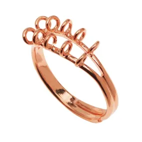 Copper Plated Ten-Loop Beading Rings Adjustable (4 pcs)