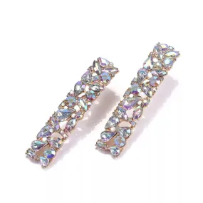 FIJI CRYSTAL LONG DROP RECTANGULAR EARRINGS