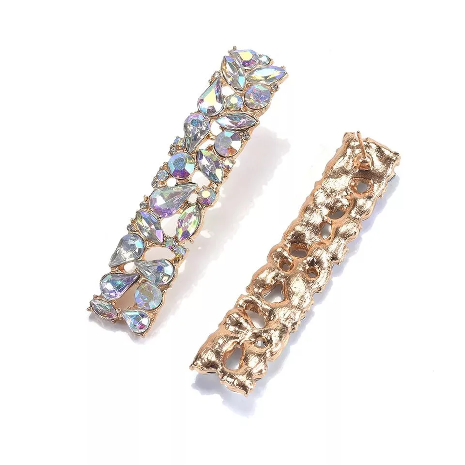 FIJI CRYSTAL LONG DROP RECTANGULAR EARRINGS