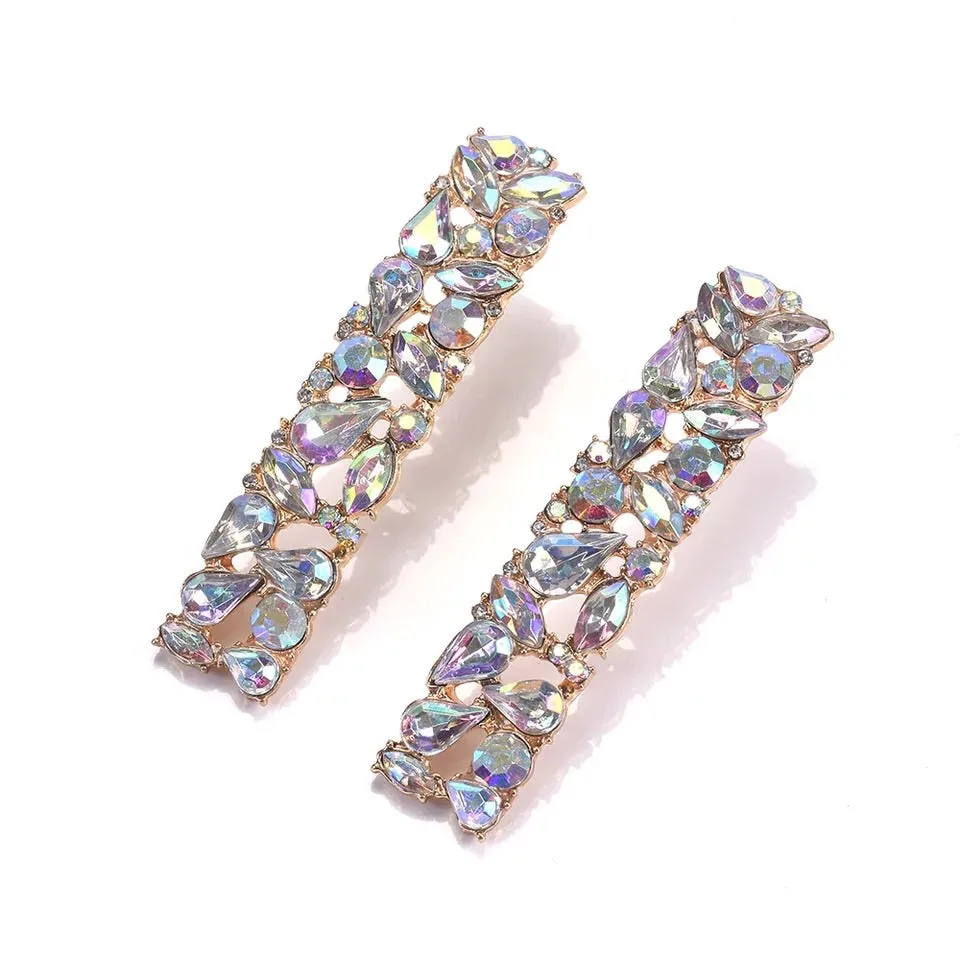 FIJI CRYSTAL LONG DROP RECTANGULAR EARRINGS