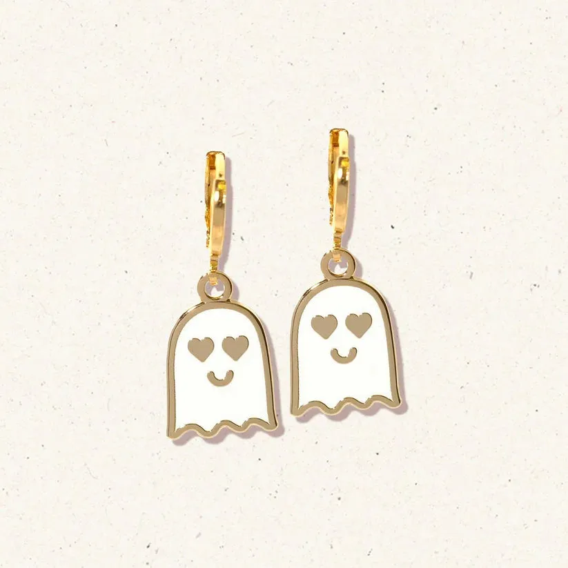 Ghostie Huggie Hoop Earrings in Gold