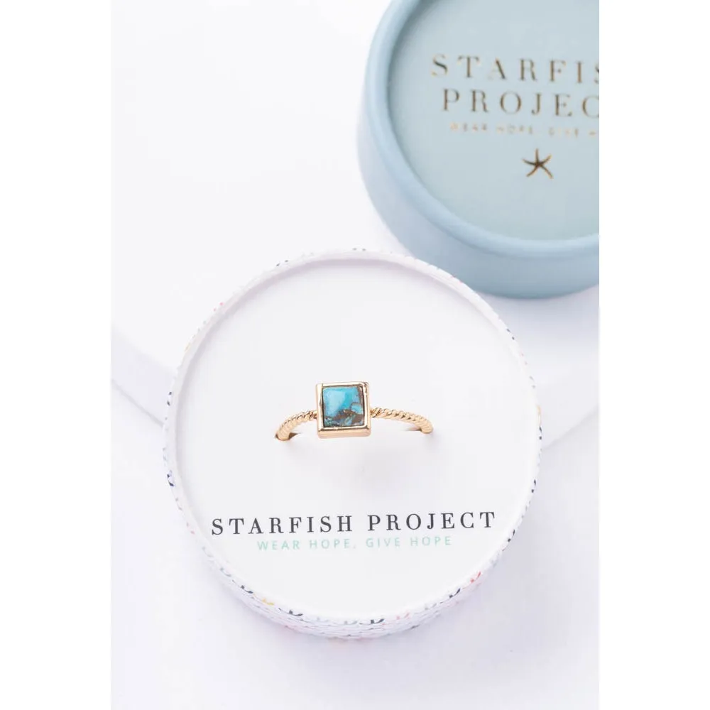 Jayne Square Turquoise Ring
