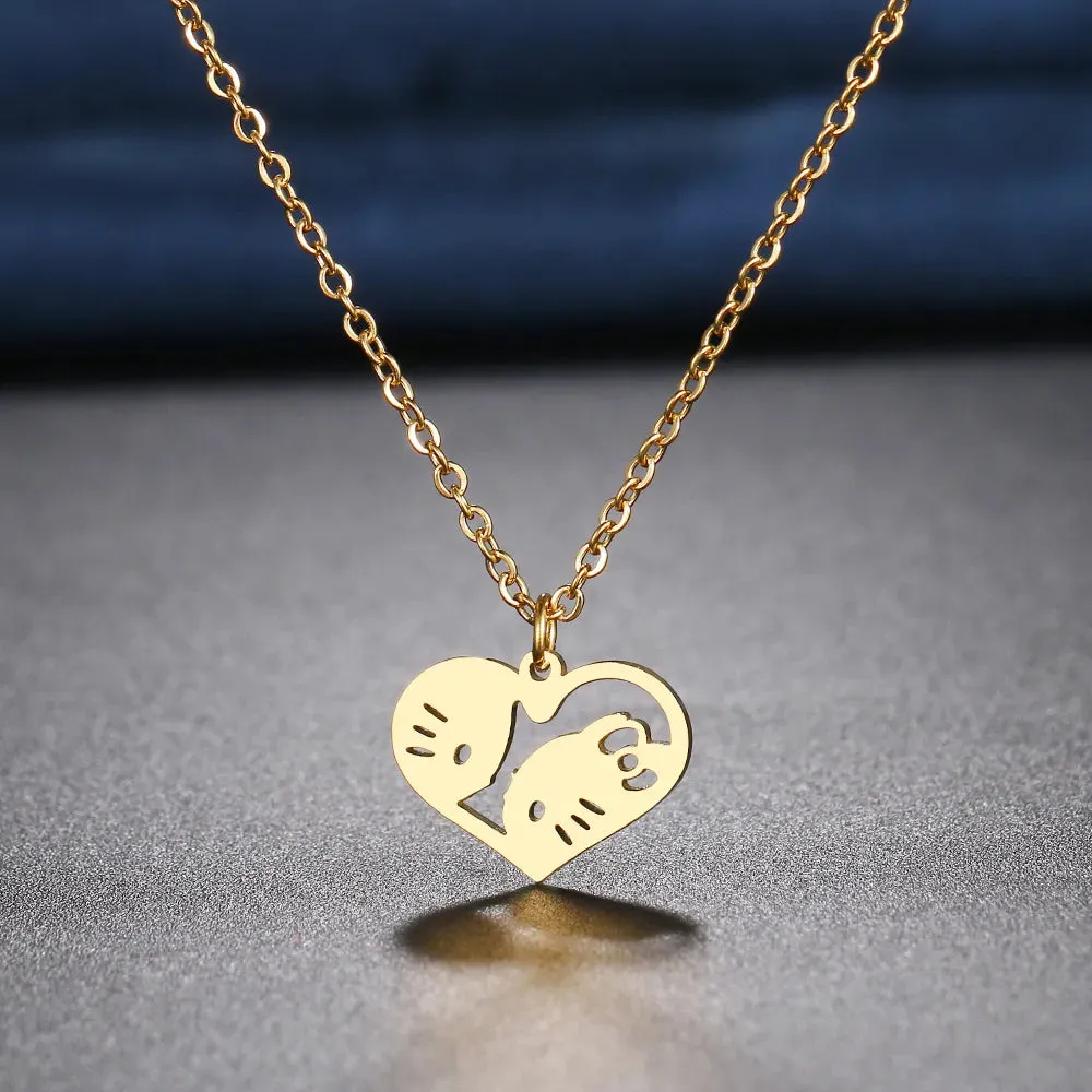 Kawaii Hello Kitty Love Heart Pendant Necklace