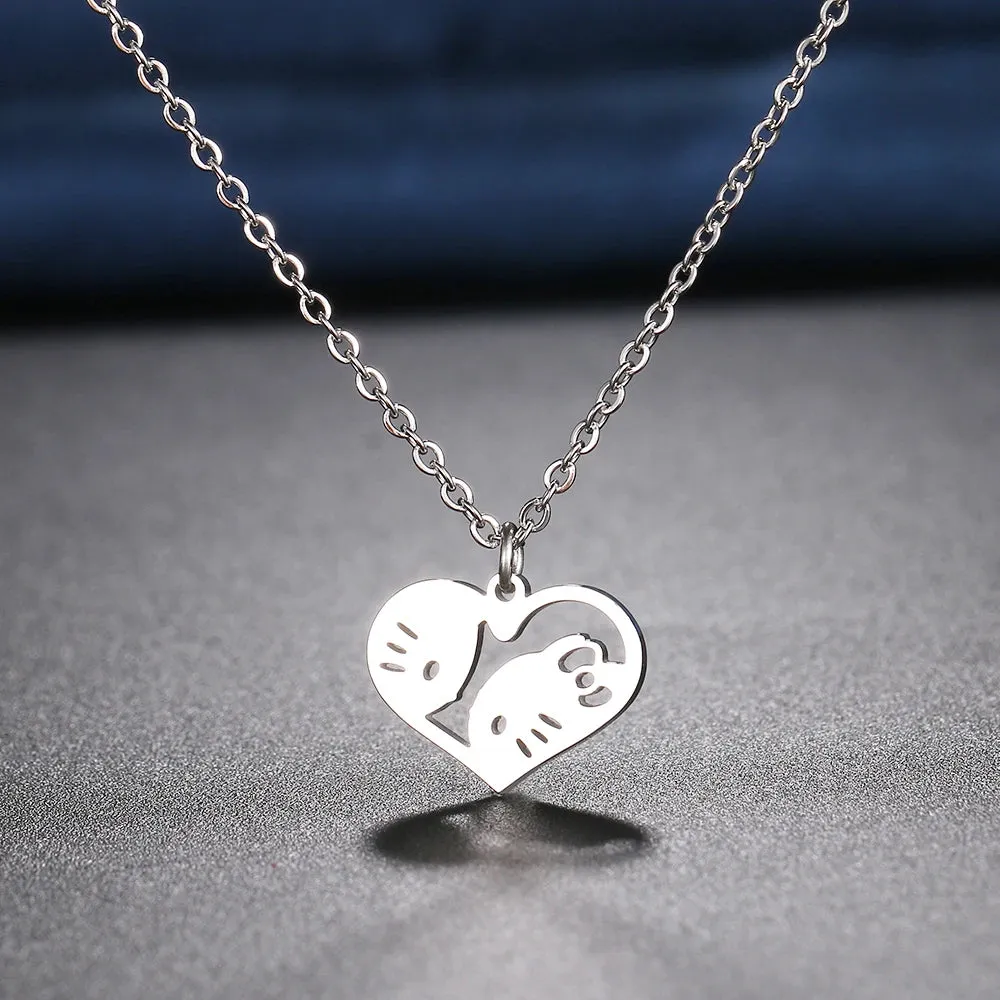 Kawaii Hello Kitty Love Heart Pendant Necklace
