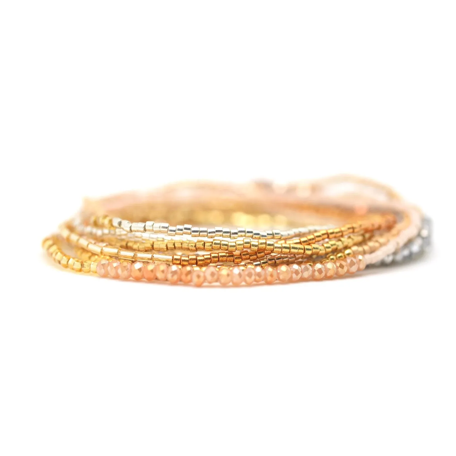 Metallic Glam Stretchy Wrap Bracelet / Necklace