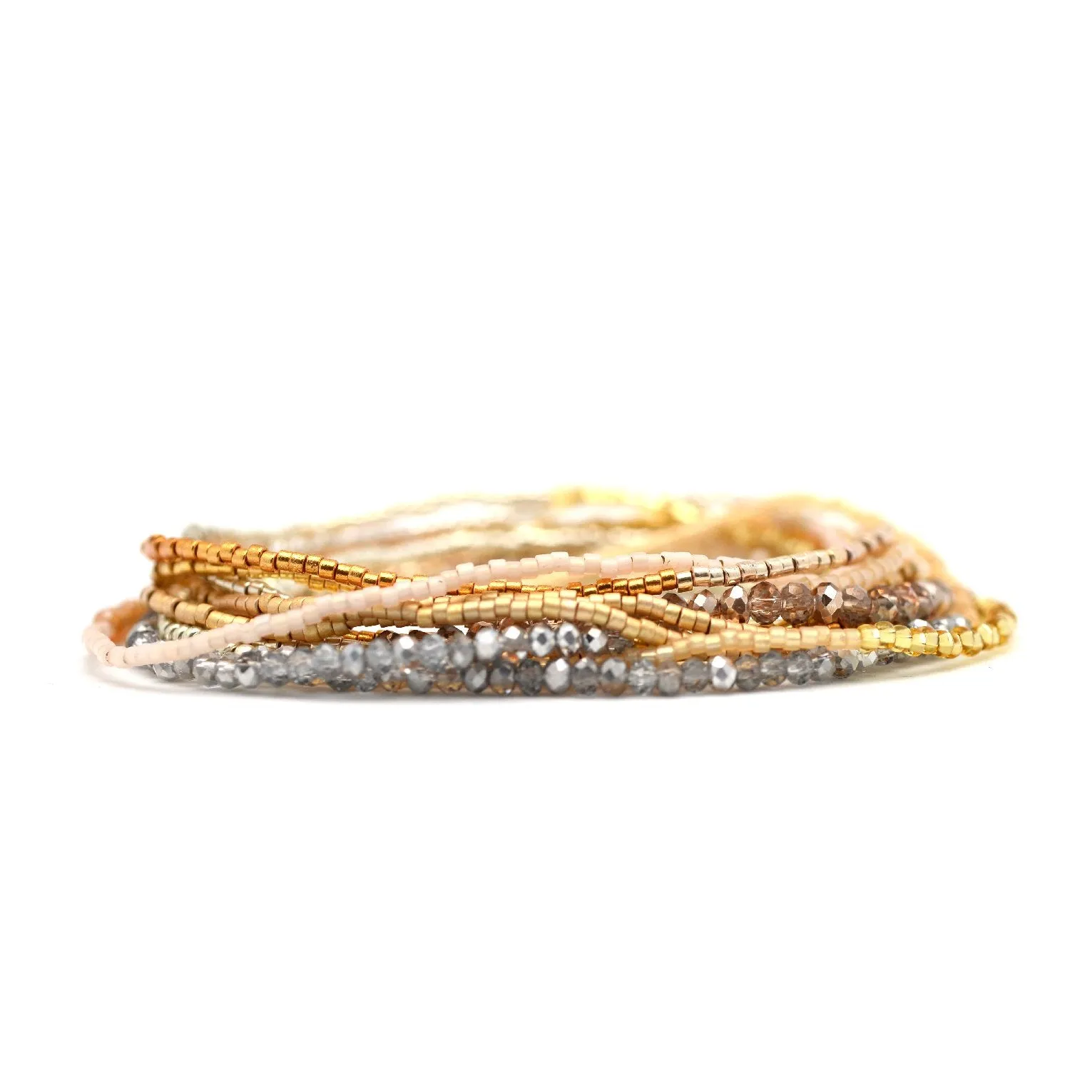 Metallic Glam Stretchy Wrap Bracelet / Necklace