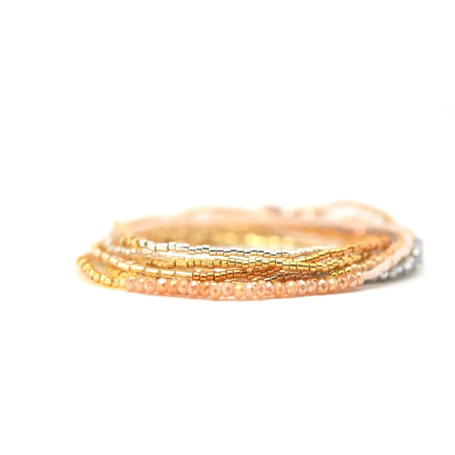 Metallic Glam Stretchy Wrap Bracelet / Necklace