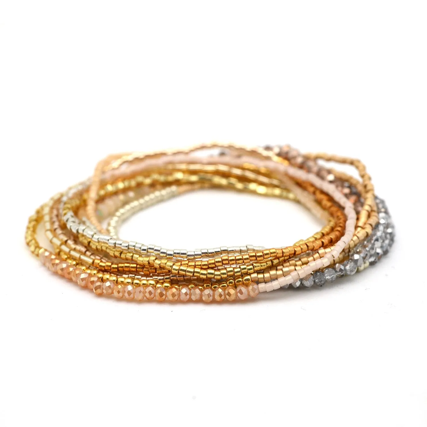 Metallic Glam Stretchy Wrap Bracelet / Necklace