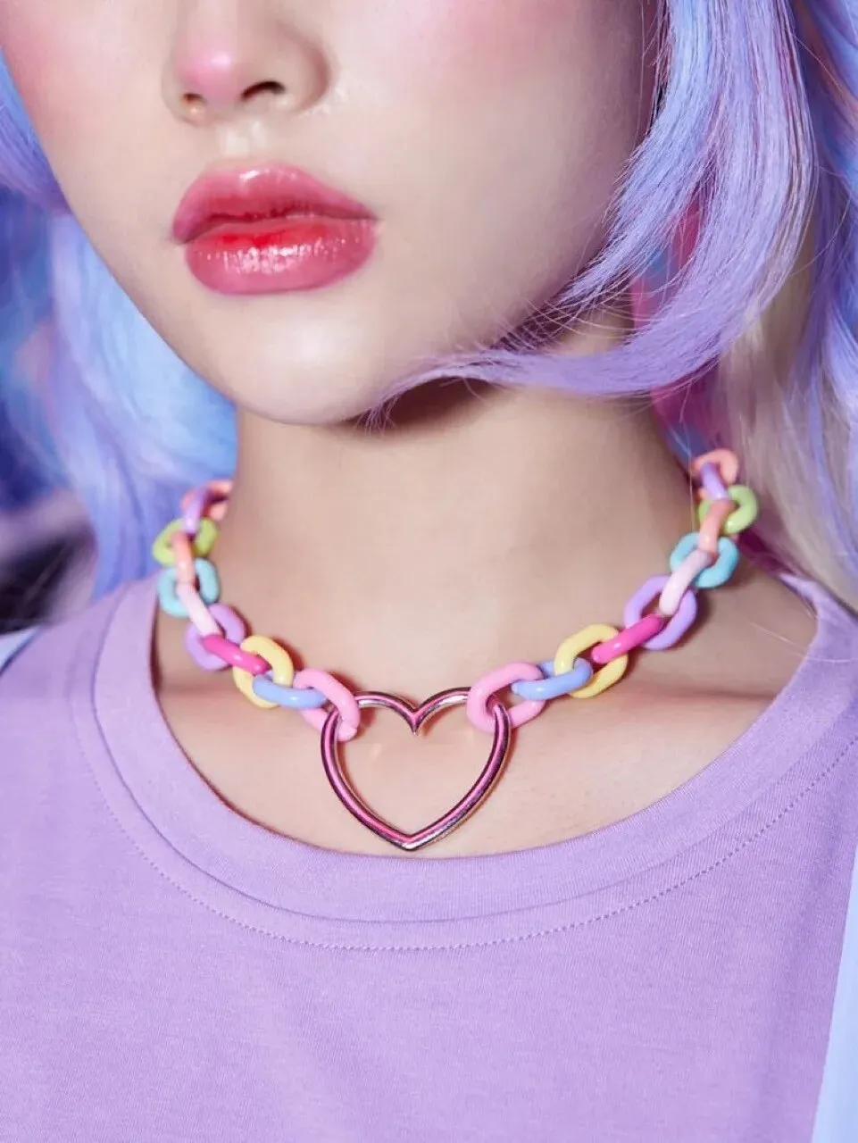 Pastel Colored Heart Necklace