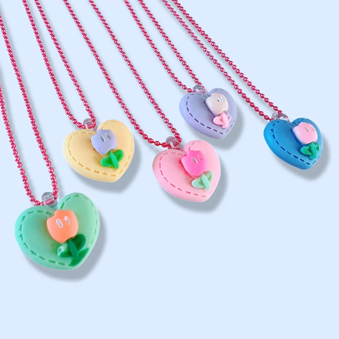 Pop Cutie Tulip Heart Kids Necklaces