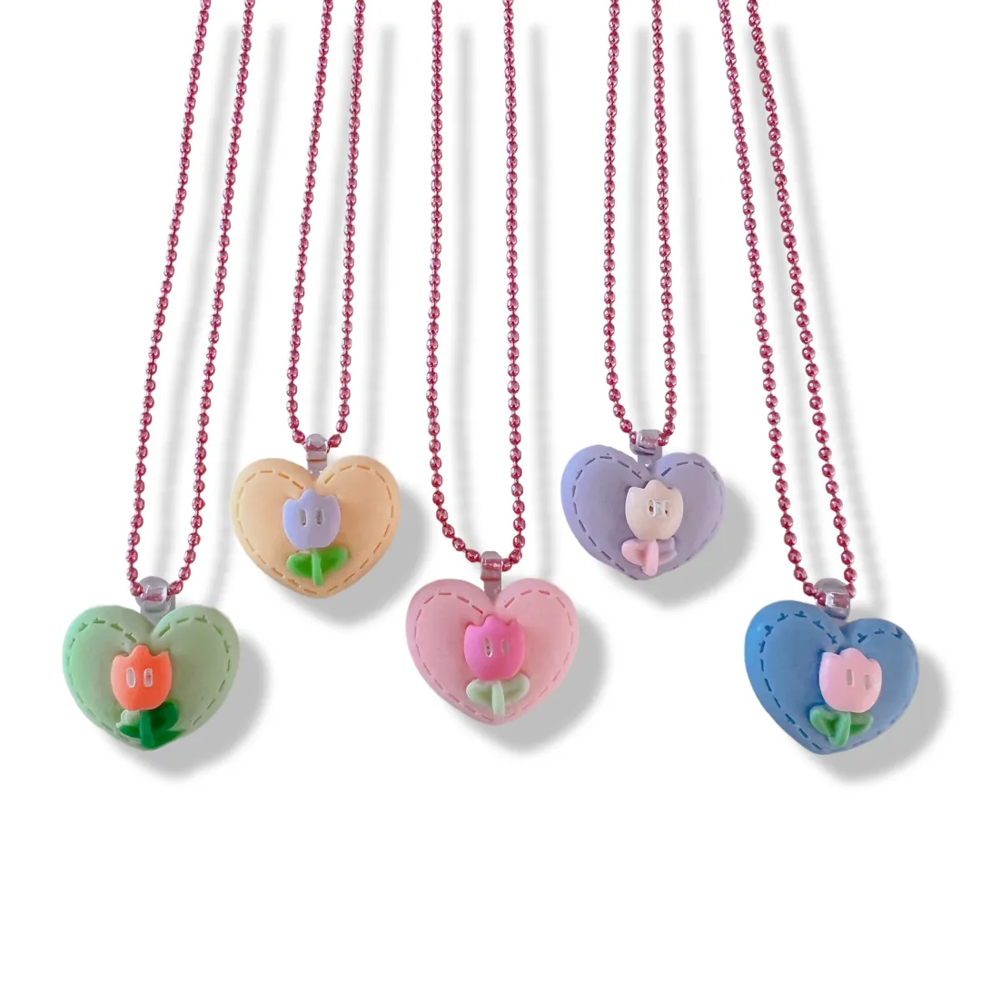 Pop Cutie Tulip Heart Kids Necklaces