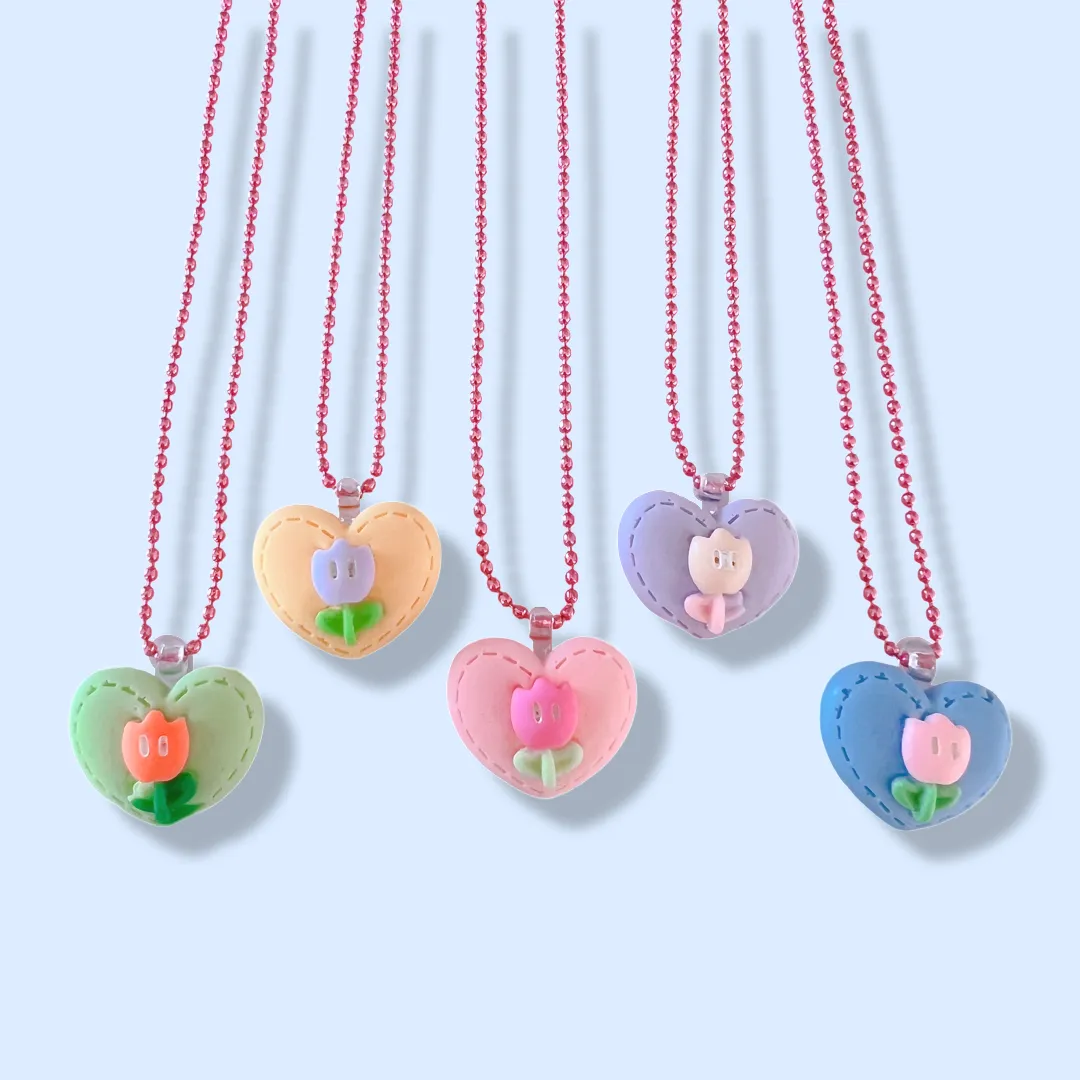 Pop Cutie Tulip Heart Kids Necklaces