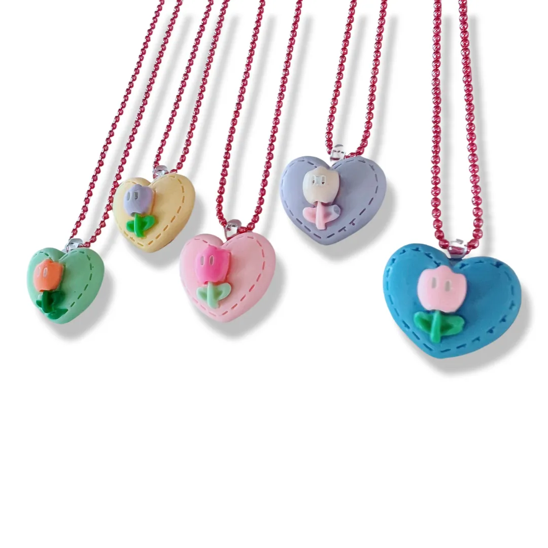 Pop Cutie Tulip Heart Kids Necklaces