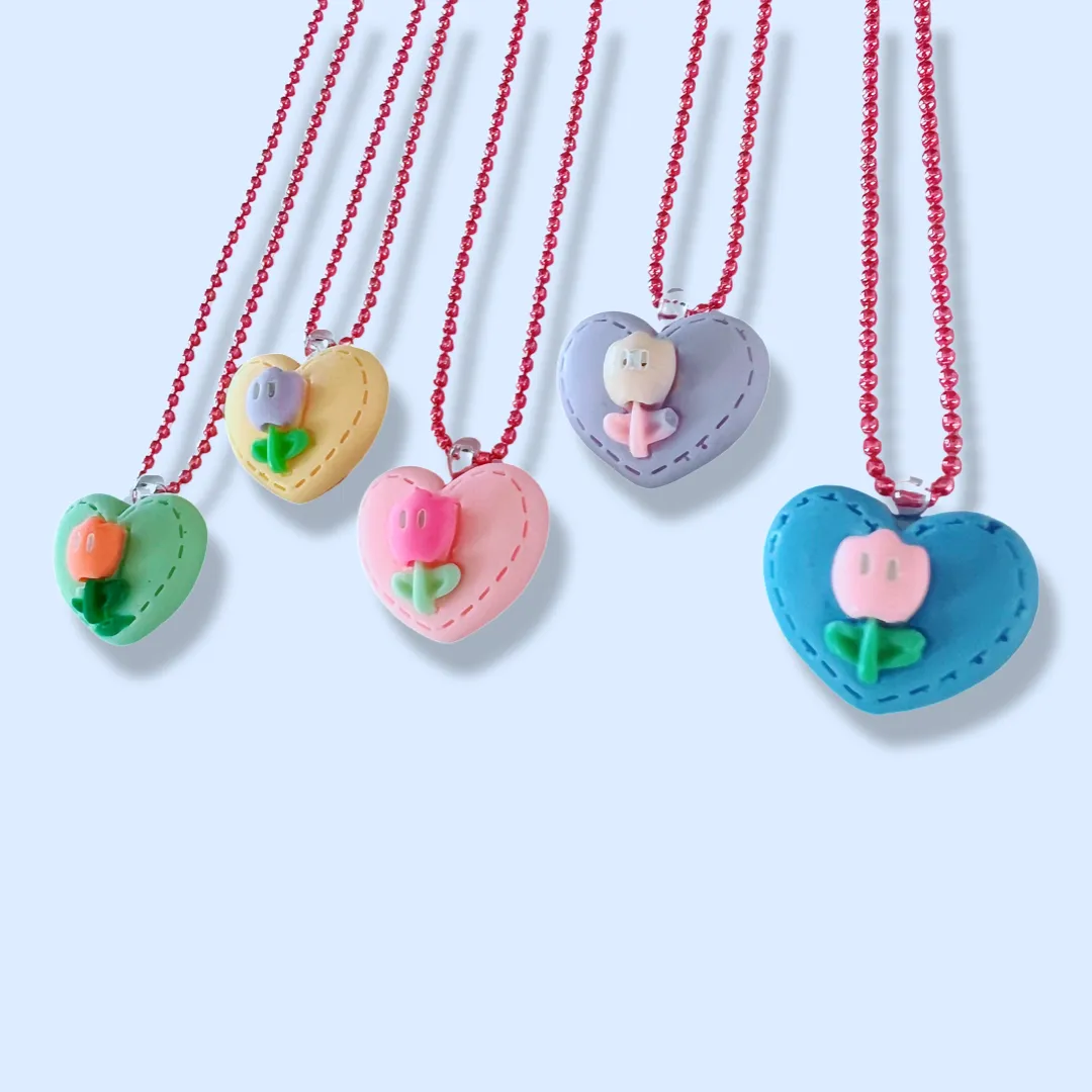 Pop Cutie Tulip Heart Kids Necklaces