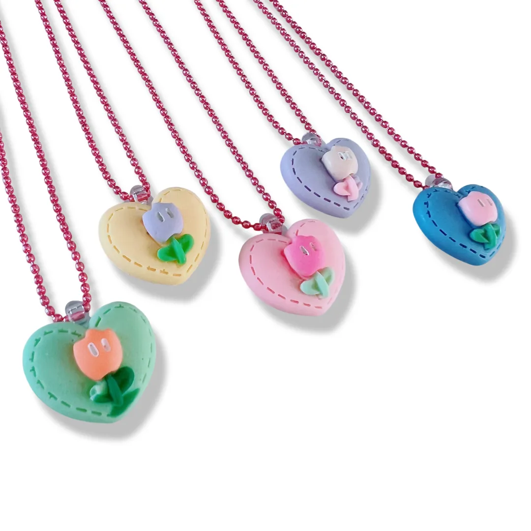 Pop Cutie Tulip Heart Kids Necklaces