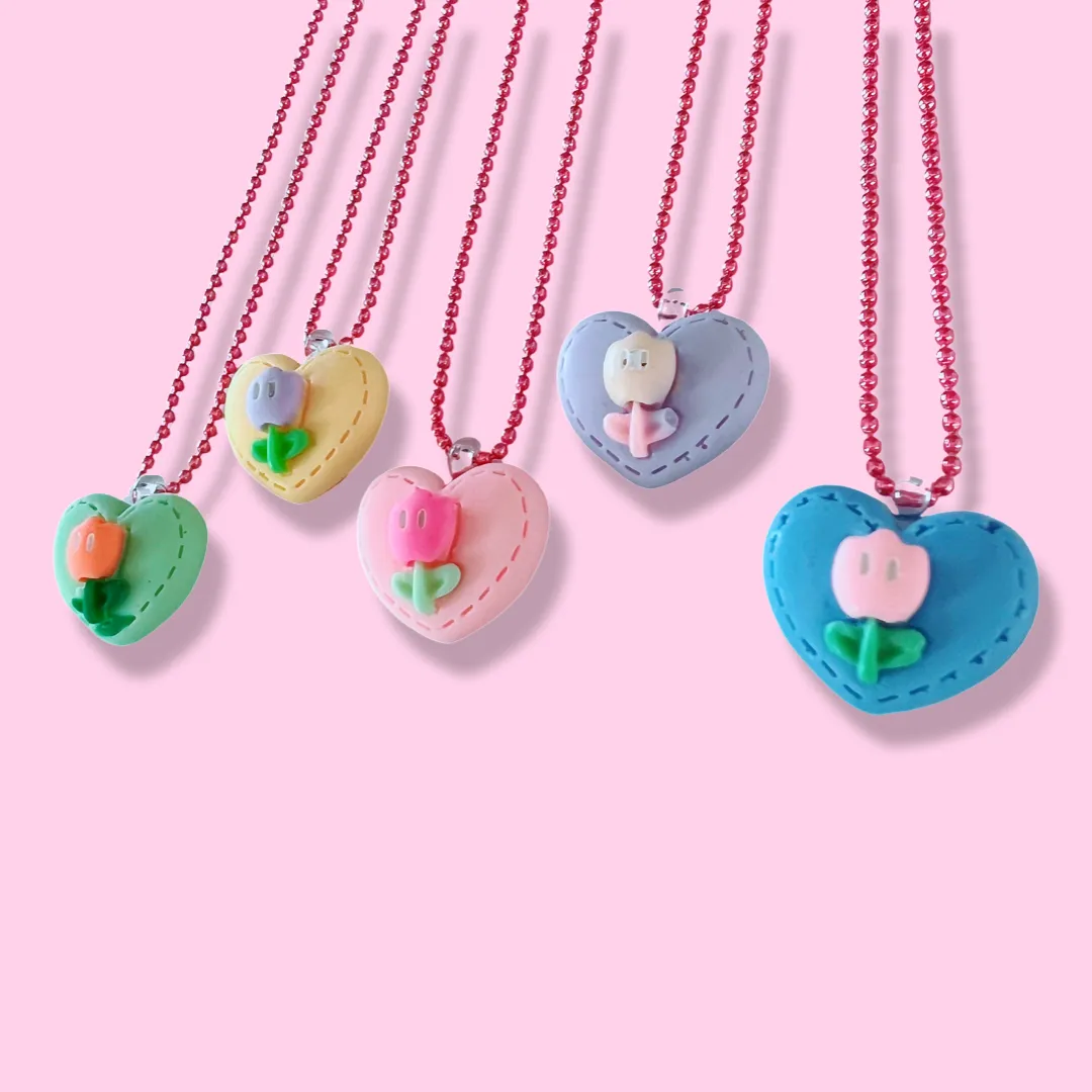 Pop Cutie Tulip Heart Kids Necklaces