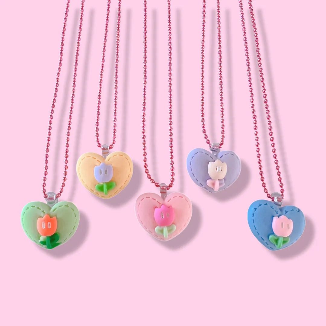 Pop Cutie Tulip Heart Kids Necklaces