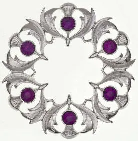 Scottish Thistle Multi - Stone Brooch