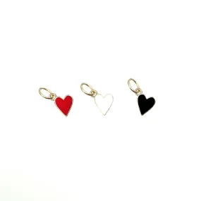 Solid Enamel Heart Charm