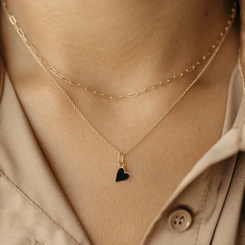 Solid Enamel Heart Charm