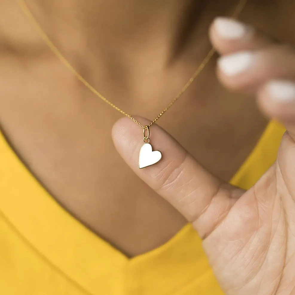 Solid Enamel Heart Charm
