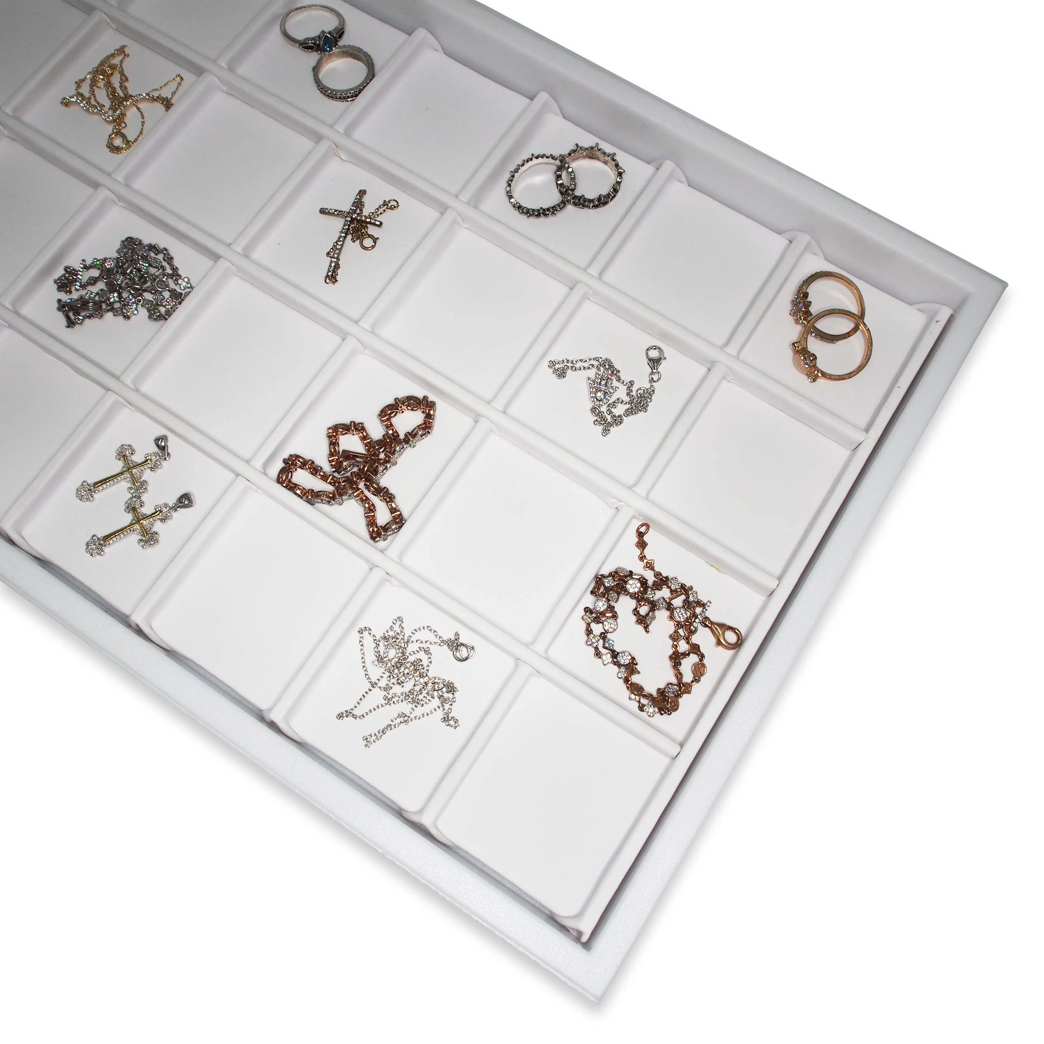 White Faux Leather 32 Section Deluxe Insert Liner
